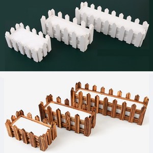 우드 조화화분받침대 원목울타리화분 거치대 베란다텃밭 꾸미기, 브라운 - 중, 1개