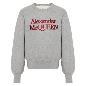 알렉산더맥퀸 로고 자수 스웨트셔츠, 그레이계열, Standard L