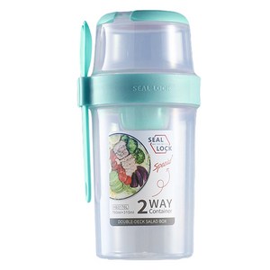 엠토이 샐러드 컵 도시락 310ml + 760ml, 그린, 1개