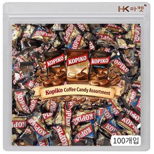 에이치케이마켓 마요라 코피코 오리지날+카푸치노+슈가프리 커피캔디 3종 혼합 100개입, 420g, 1개
