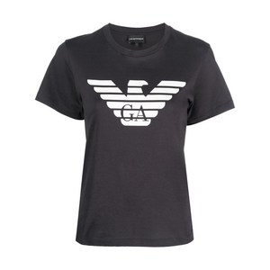 엠포리오아르마니 로고 프린트 티셔츠, 블루계열, Standard XS(KR 44)