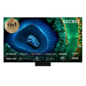 TCL 4K UHD QD Mini LED 스마트 TV, 164cm(65인치), 65C855, 스탠드형, 방문설치