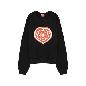 겐조 보크 하트 플라워 프린트 스웨트셔츠, 블랙계열+레드계열, Standard S