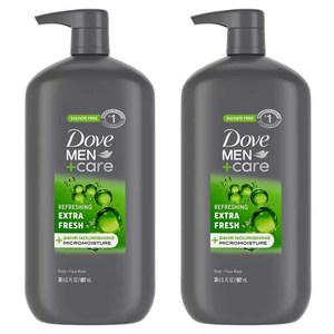도브 멘 + 케어 엑스트라 프레시 바디 페이스 워시, 887ml, 2개