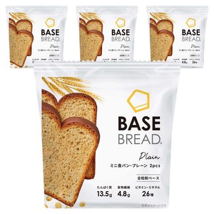 베이스푸드 베이스 브레드 미니 식빵 플레인 2개입, 86g, 4개
