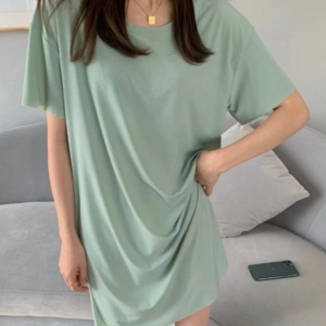 프리마비스타 여성 반팔 홈웨어 원피스 면 미니