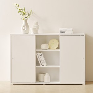 룸앤디 스르륵 3단 1200오픈 슬라이딩 수납장 일반형 방문설치, 웜화이트