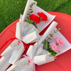 스윗비누카네이션꽃다발 28cm 조화 인테리어 어버이날 스승의날 선물, 1p, 핑크