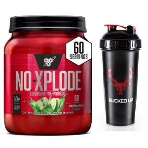 BSN 노익스플로드 그린애플 사과맛 60서빙 + Bucked up 쉐이커 700ml 증정, 1개, 1.11kg