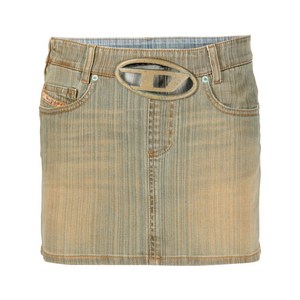 디젤 타원형 D 버클 데님 스커트