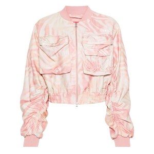 디젤 아트 프린트 크롭 봄버 재킷, 핑크계열, Italy 36(KR 33-44)