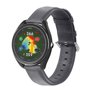 스페이스쉴드 보이스캐디 VOICE CADDIE T9 45mm 호환 20mm 스트랩 모던 레더 가죽 밴드, 다크그레이