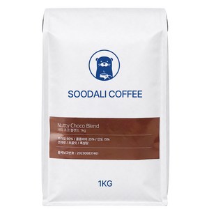 수달리커피 고소한 너티초코 블렌드 커피원두, 1kg, 1개