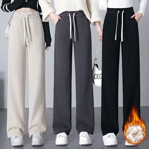 1+1 패스타임 여성용 밴딩 밍크기모 골덴 통바지 주머니 와이드팬츠 LP0609