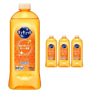 큐큣토 주방세제 오렌지향 리필용, 370ml, 4개