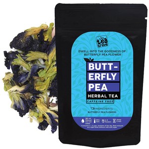 인도정품 the tea tove 피부윤기 체중감소 및 뇌건강을 위한 블루 나비 완두콩 꽃차(25g)100% 유기농 디카페인(50컵), 25g (1팩), 25g, 1개, 1개입