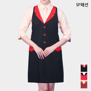 V넥 카라 목걸이 앞치마 유니폼, 자주(sfae40), 1개