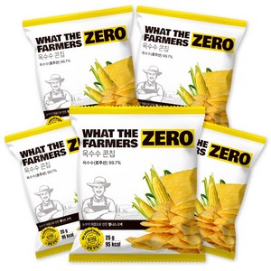 다이어터 필수품 왓더파머스 오리지널 무설탕 옥수수칩 기름 없이 열풍에 구운 건강한 저당 간식 옥수수 콘칩, 25g, 5개