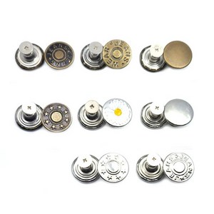 [청라핸즈] 나사 식 버튼 청 단추 17mm(16-600), 엔틱민자, 1개