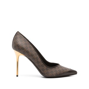 발망 모노그램 패턴 가죽 펌프스 100mm, Europe 37.5(KR 245), 브라운계열