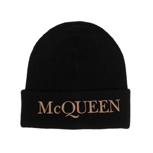 알렉산더맥퀸 로고 자수 골지 비니, M(KR 600), 블랙계열