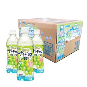 산가리아 쯔부쯔부 나타데코코 음료 백포도맛, 500ml, 24개