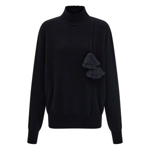 페라가모 플리츠 태슬 스웨터, 블랙계열, Standard XS(KR 44)
