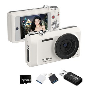 MOKIN S11 빈티지 미니 디지털 카메라 4K DH 6400W 픽셀 + 64GB sd카드