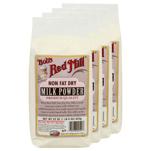 밥스레드밀 논 팻 드라이 밀크 파우더, 623g, 4개