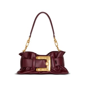 발망 앤섬 버클 장식 카프스킨 레더 미니 클러치