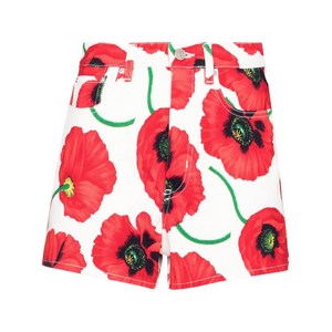 겐조 포피 프린트 미니 쇼츠, 화이트계열+레드계열, Waist (in) 24(KR 61)