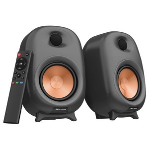 BESTISAN 2채널 앰프내장형 하이파이 액티브 PC-FI 데스크 파이 블루투스 북쉘프 컴퓨터 스피커