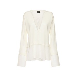 톰포드 V넥 긴소매 블라우스, 베이지계열, Standard XS