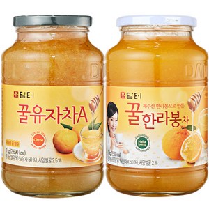 담터 꿀 유자차 A 1kg+한라봉차 1kg, 1개, 1kg