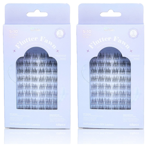 Char 핸드메이드 할로 피더 콜렉션 플루터 펀 인조 속눈썹, 블랙, 2개