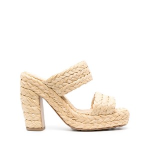 보테가 베네타 라피아 우븐 플랫폼 샌들 120mm, Europe 35(KR 220), 베이지계열