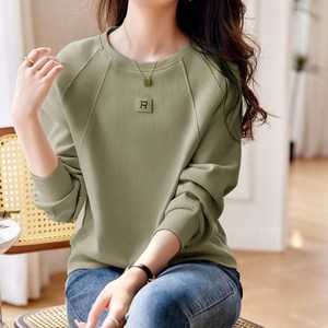 SAHINER 봄 여성 캐주얼 라운드넥 맨투맨 LWAWY56