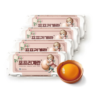 포프리 식물성 비유전자조작 곡물 급이 계란, 10구, 4개