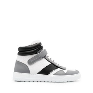 페라가모 로고 프린트 하이탑 스니커즈