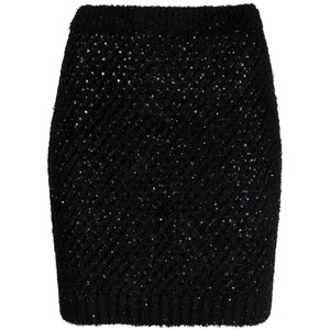 발망 시퀸 장식 하이웨이스트 미니 스커트