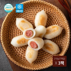 무궁화푸드 소떡 영자소떡 오리지널 210g 떡 비엔나소시지 간편식사대용, 3개