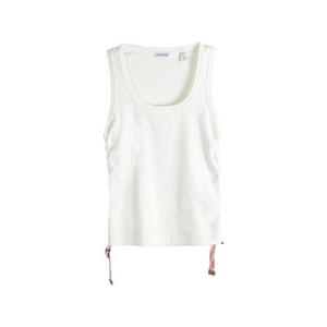 버버리 타이 디테일 골지 탱크 탑, 화이트계열, Mid standard M