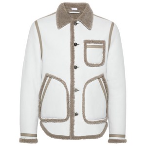 톰 브라운 시어링 트리밍 가죽 재킷