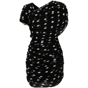 생로랑 폴카 도트 미니 드레스