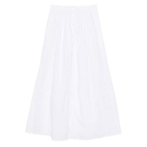 셀린느 아일렛 자수 버튼 미디 스커트