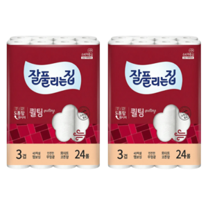 잘풀리는집 퀄팅 3겹 화장지, 30m, 24개입, 2개