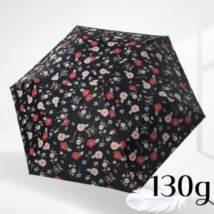 obp 130g 초경량 일본식 꽃무늬 UV 자외선차단 암막 양산 우양산