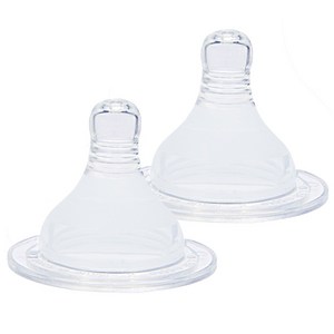 플로라(plora) 프리미엄 유두실감 젖꼭지(와이드형)-모음딜 젖꼭지, 느린단계(1~3개월), 2개