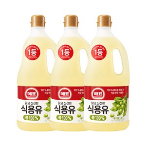 해표 콩기름 식용유, 1.5L, 3개