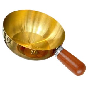 Keyiyijia 304 스테인리스 스틸 미니 편수 냄비, 골드, 14cm, 1개